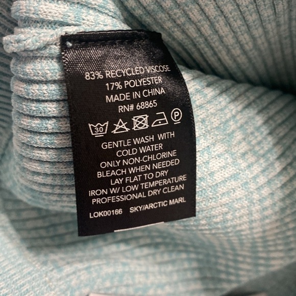 BANDIER Le Ore Rimini Rib Knit Flared Pants Pull On Pants Sky & Arctic Marl NWT - Picture 8 of 10